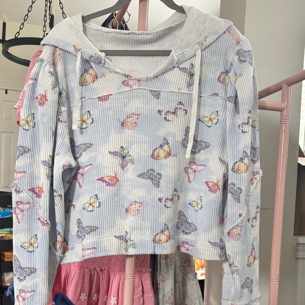 LoveShackFancy Multicolor Butterfly Sweater